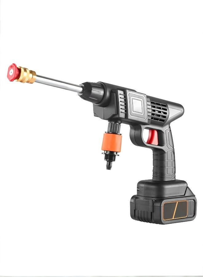 نظام تنظيف سيارات كامل يعمل بالليثيوم وحدة غسيل سيارات لاسلكية تعمل بالبطارية عالية الضغط أداة تنظيف سيارات منزلية محمولة بطارية 5 خلايا لوقت تشغيل أطول فوهة دوارة لتنظيف السيارة بسلاسة مثالية لغسيل السيارات في الهواء الطلق في مواقف السيارات والمرائب المنزلية والمواقع المماثلة حل مريح لتنظيف السيارات - Image 2